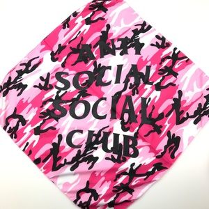 Anti Social Social Club Pinkdana Scarf Logo Pink